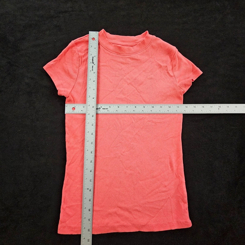 A New Day Orange Short Sleeve Cotton Blend Ribbed T-Shirt Women's XS - Picture 5 of 7